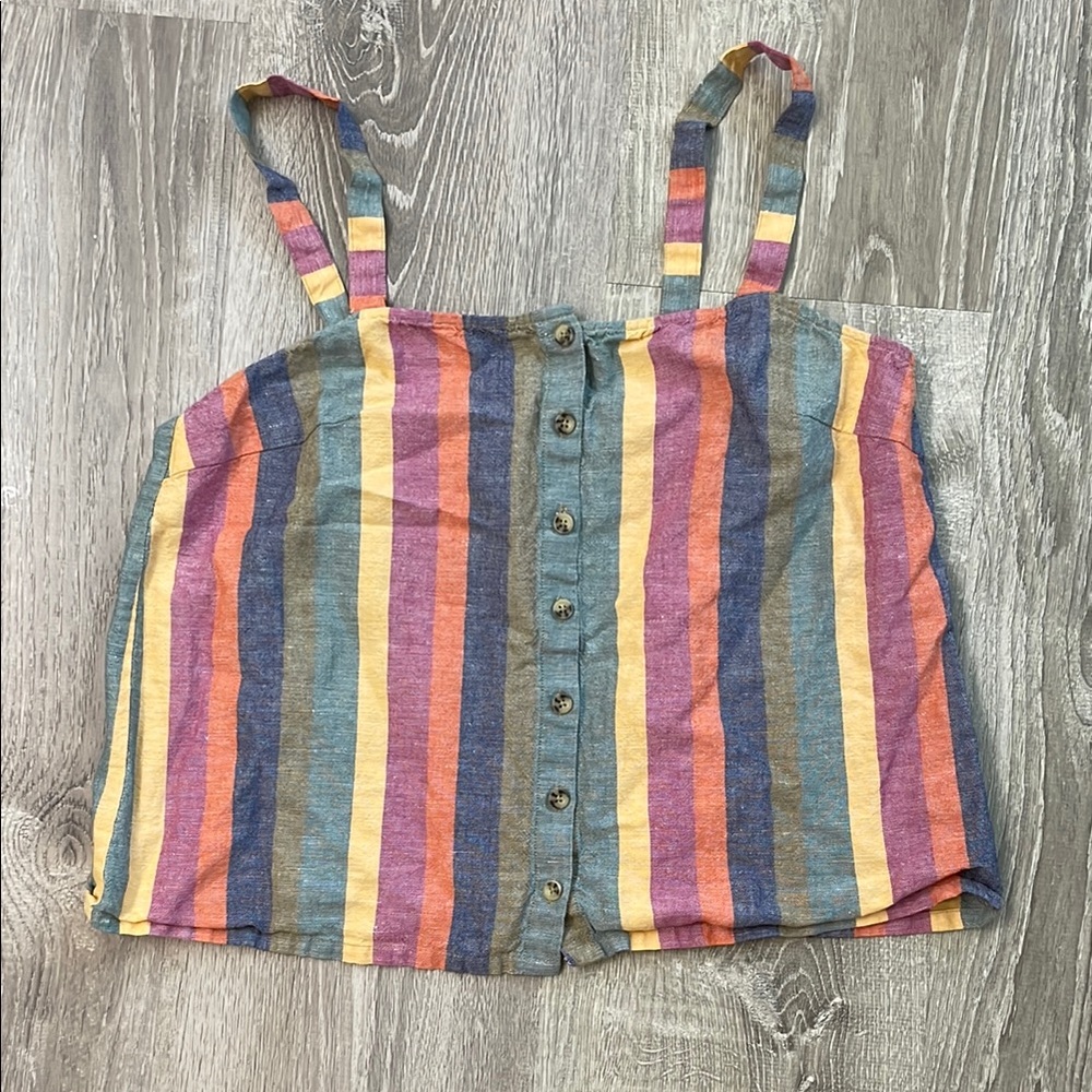 Madewell- M Striped Button-Up Tank Top